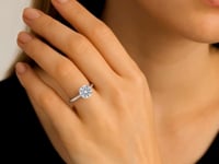 Round Cut Solitaire — 2 ct, 14K White Gold