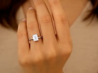 Emerald Cut Solitaire — 2 ct, 14K White Gold