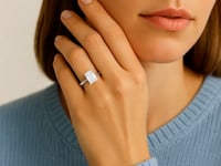Radiant Cut Solitaire — 5 ct, 14K White Gold